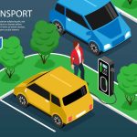 2026 전기차 보조금 개편안 총정리: 내연차 바꾸면 100만원 더 받는다? 1905.i105.024..isometric eco transport horizontal illustration