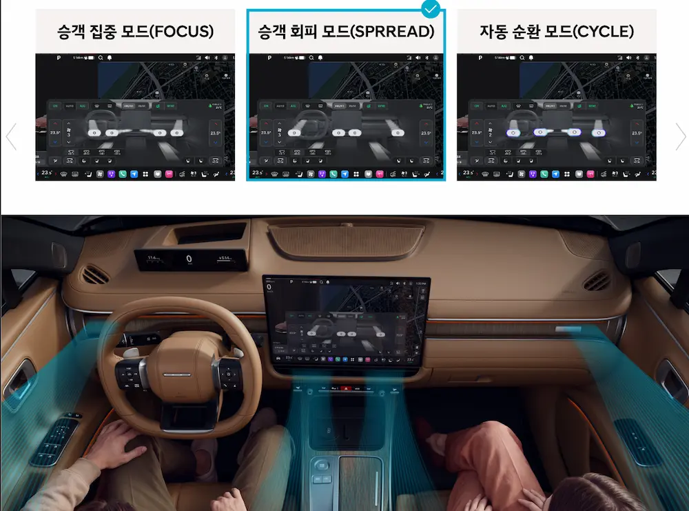 더 뉴 그랜저 전동식 에어밴트